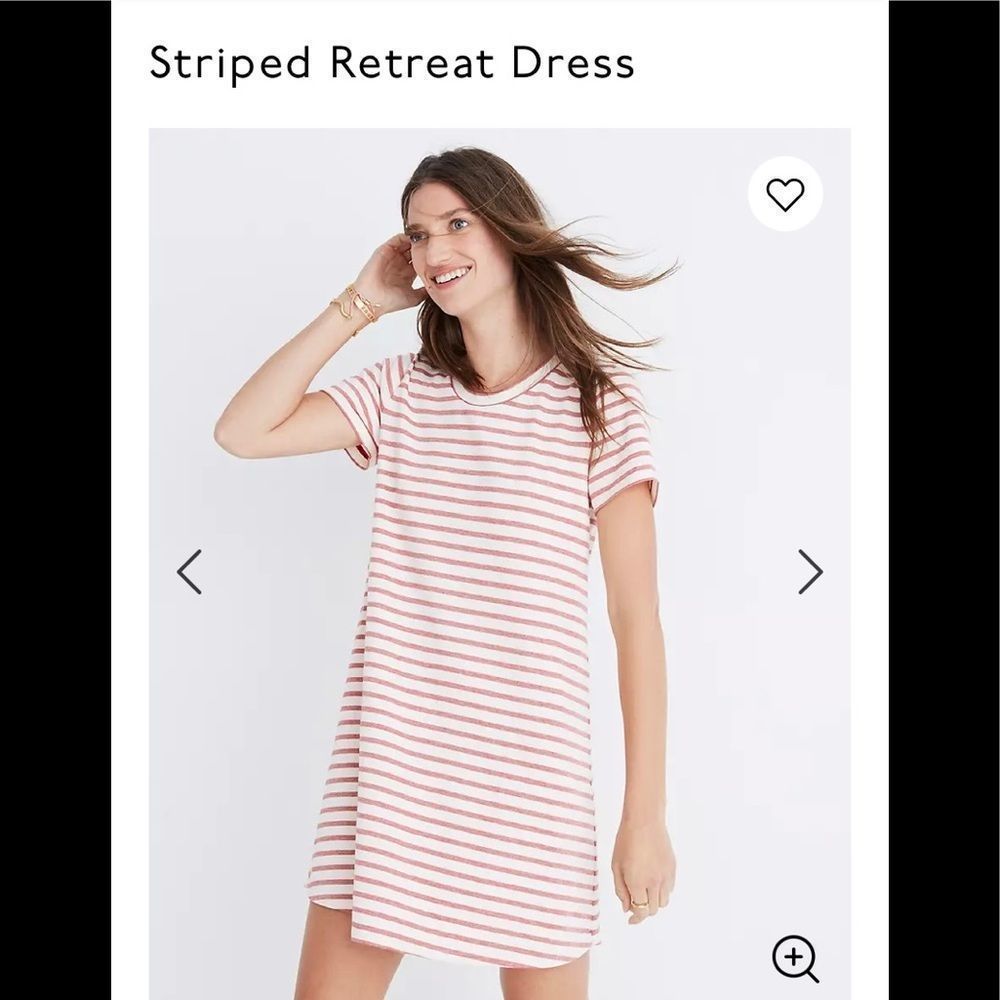 Madewell red Striped retreat dress XXS